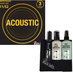 Stålstrengsgitar strengeskiftpakke