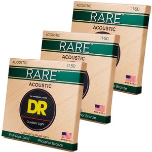 DR Strings RPML-11 Rare western-gitar-strenger, 011-050, 3-pakning