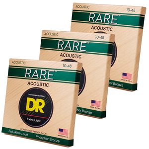 DR Strings RPL-10 Rare western-gitar-strenger, 010-048, 3-pakning