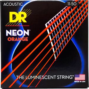 DR Strings NOA11 Neon Orange stålstrengs-gitarstrenger, 011-050