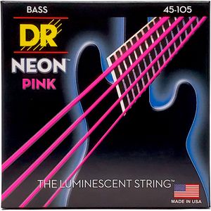 DR Strings NPB-45 Hi-Def Neon Pink bass-strenger, 045-105