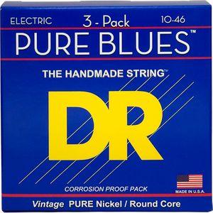 DR Strings PHR-10-3PK Pure blues el-gitarstrenger, 010-046 (3 sett)