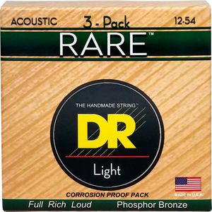 DR Strings RPM12-3 Pack stålstrengs-gitarstrenger, 012-054 (3 sett)
