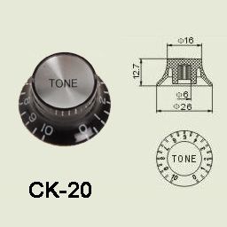 Wilkinson CK-20 el-gitar-kontrol-knott blackchrome