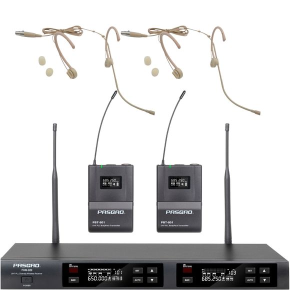 Pasgao PAW-920/PBT-801/PH-30 (823-832 MHz) trådløst mikrofonsett
