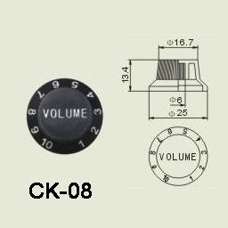 Wilkinson CK-08 el-gitar-volume-kontrol-knott sort