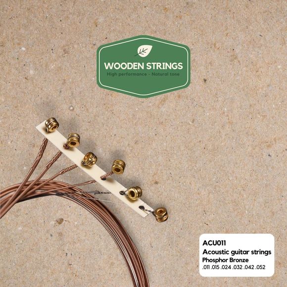 Wooden strings ACU011 gitarstrenger i stål, 011-052