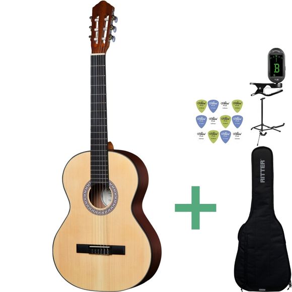 Santana Classical 18 venstrehendt spansk gitarpakke, satin