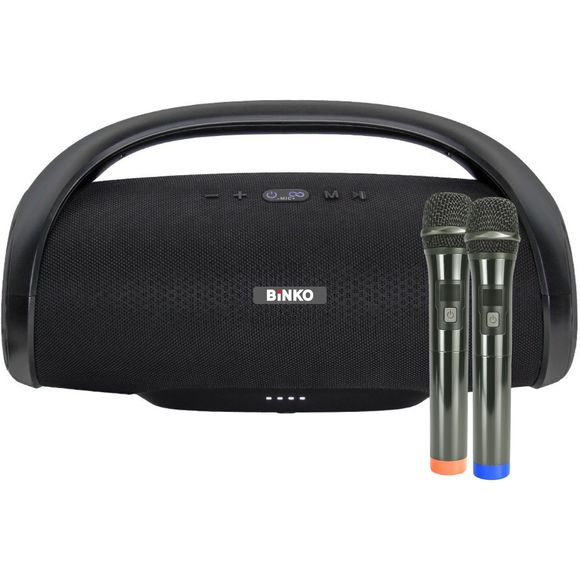 Binko Q-66X2 bluetooth-højttaler m/ 2 x trådløs mikrofon