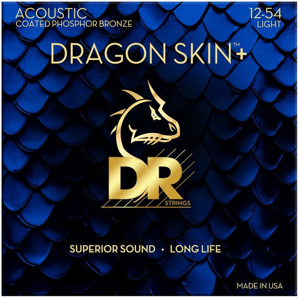 DR Strings DAP-12 Dragon skin+ stålstrengs-gitarstrenger, 012-050