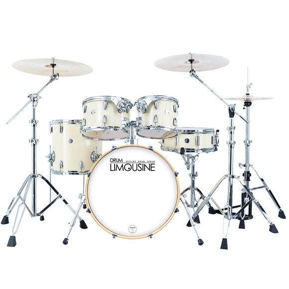 Drum Limousine Skyline 20 Trommesett Creme + Hardwarepakke