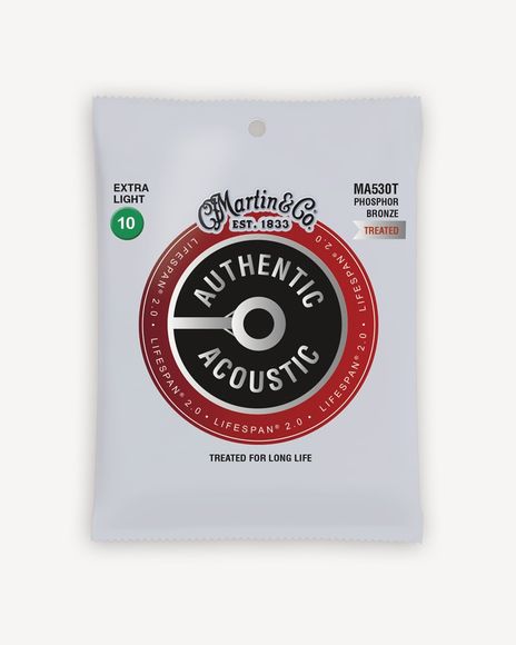 Martin MA530T Authentic Acoustic Lifespan western-gitarr strängar, extra light
