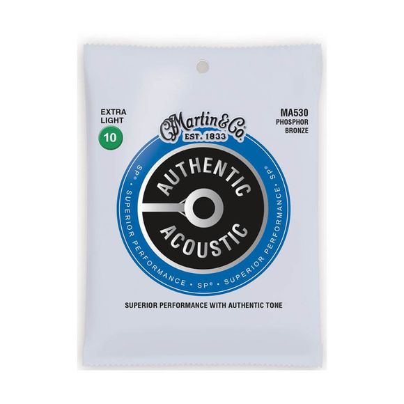 Martin MA530 Authentic Acoustic SP western-gitarr-strängar, extra light