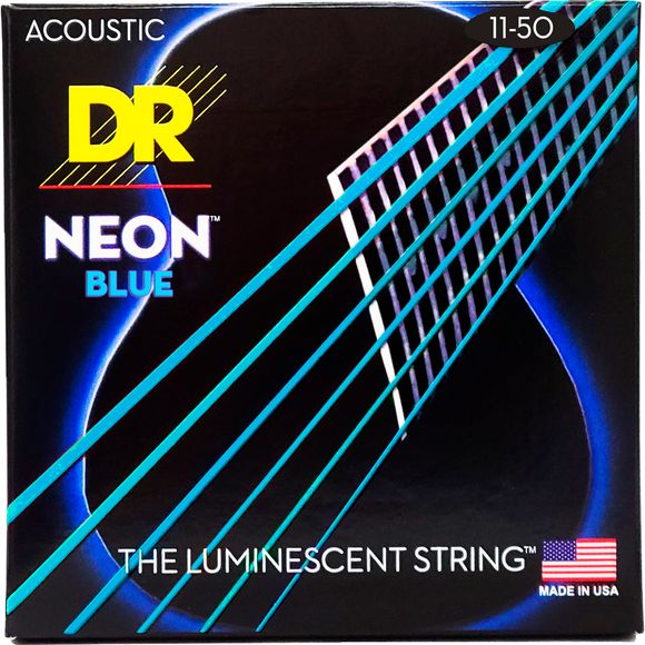 DR Strings NBA11 Neon Blue stålstrengs-gitarstrenger, 011-050
