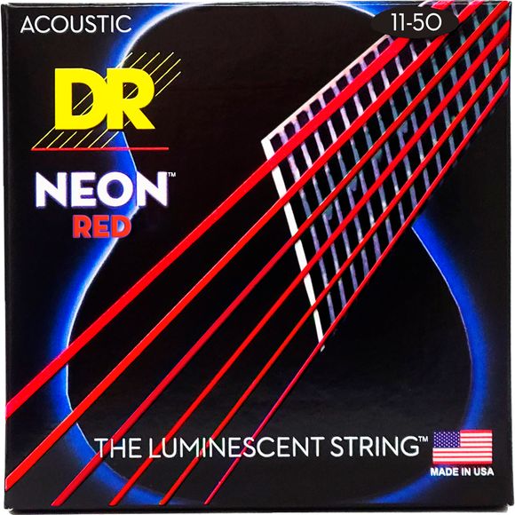 DR Strings NRA11 Neon Red stålstrengs-gitarstrenger, 011-050