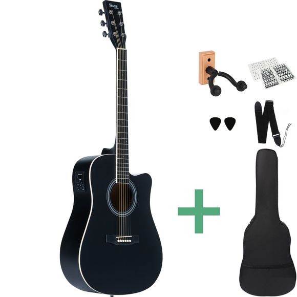 Sant Guitars AC-86EQ SBK stålstrengsgitar pakkeløsning