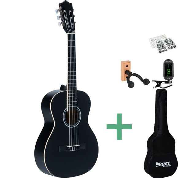 Sant Guitars CJ-36 SBK barnegitar pakkeløsning