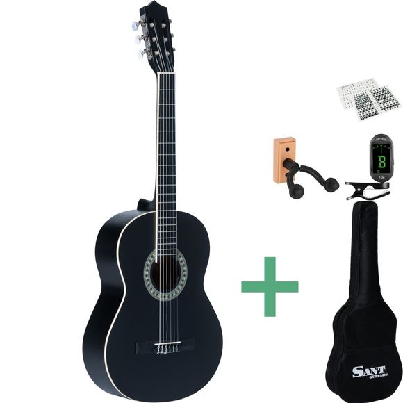 Sant Guitars CL-50 SBK klassisk gitar pakkeløsning