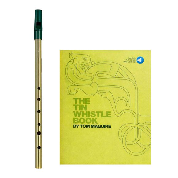 Irish Tin Whistle tennflöjt med bok