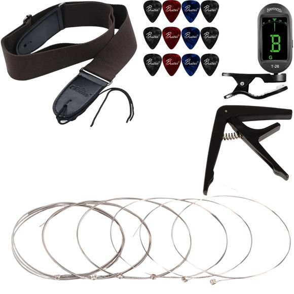 Stålstrengsgitar tilbehørspakke